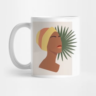 Black Woman Palm Leaf Mug